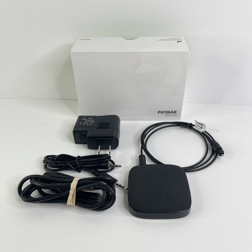 Sonova AG Phonak TV Connector with Power Cord & Aux Cable And Box Open Box